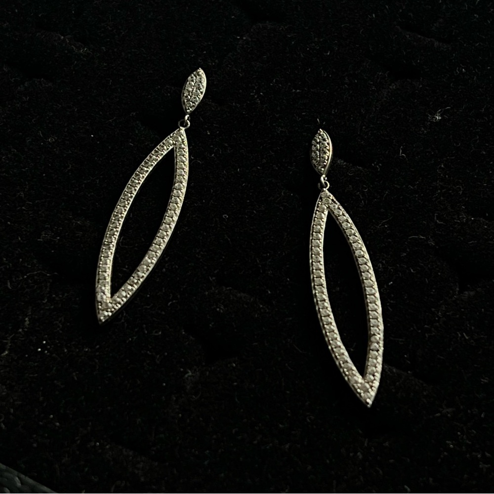 Diamonique Elegant Silver Drop Dangle Earrings - image 4